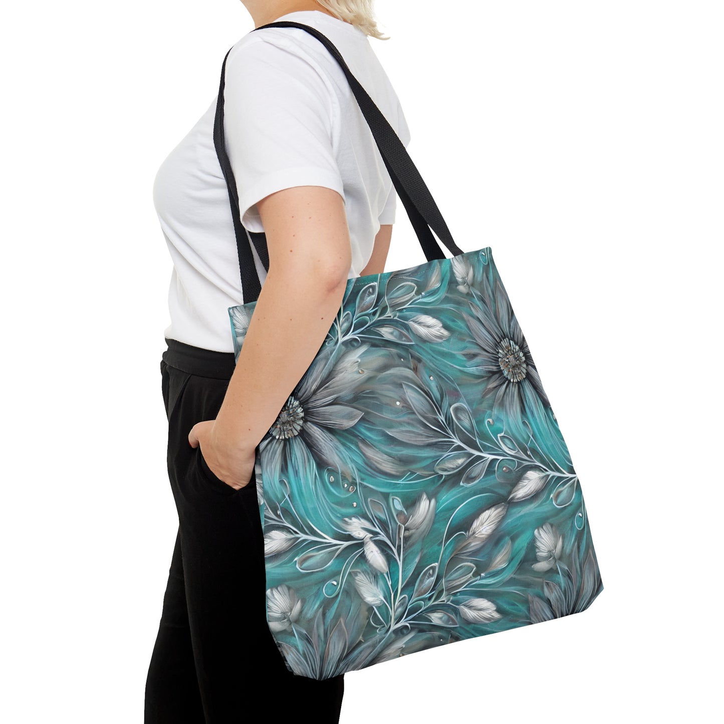 Tote Bag, Elegant Greenery Floral Tote Bag