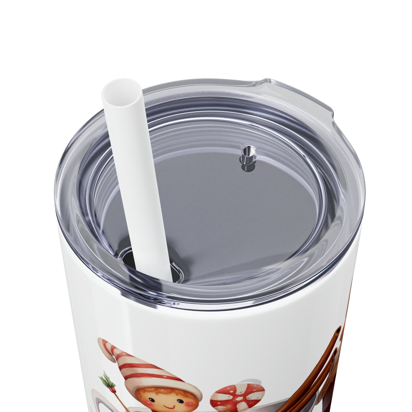 Skinny Tumbler with Straw, 20oz, Christmas Camper, awd-822