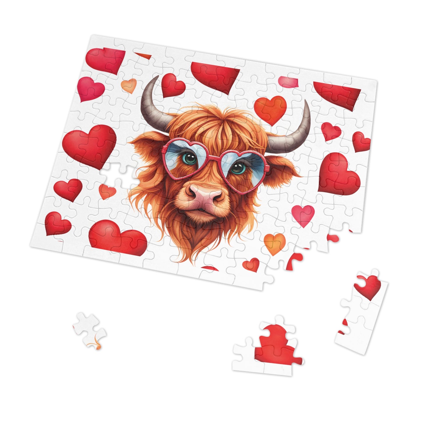 Jigsaw Puzzle, Highland Cow, Personalised/Non-Personalised (30, 110, 252, 500,1000-Piece)