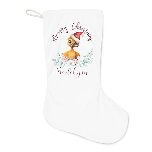 Personalised Santa Stocking, Australian Animals Eucalyptus, Emu