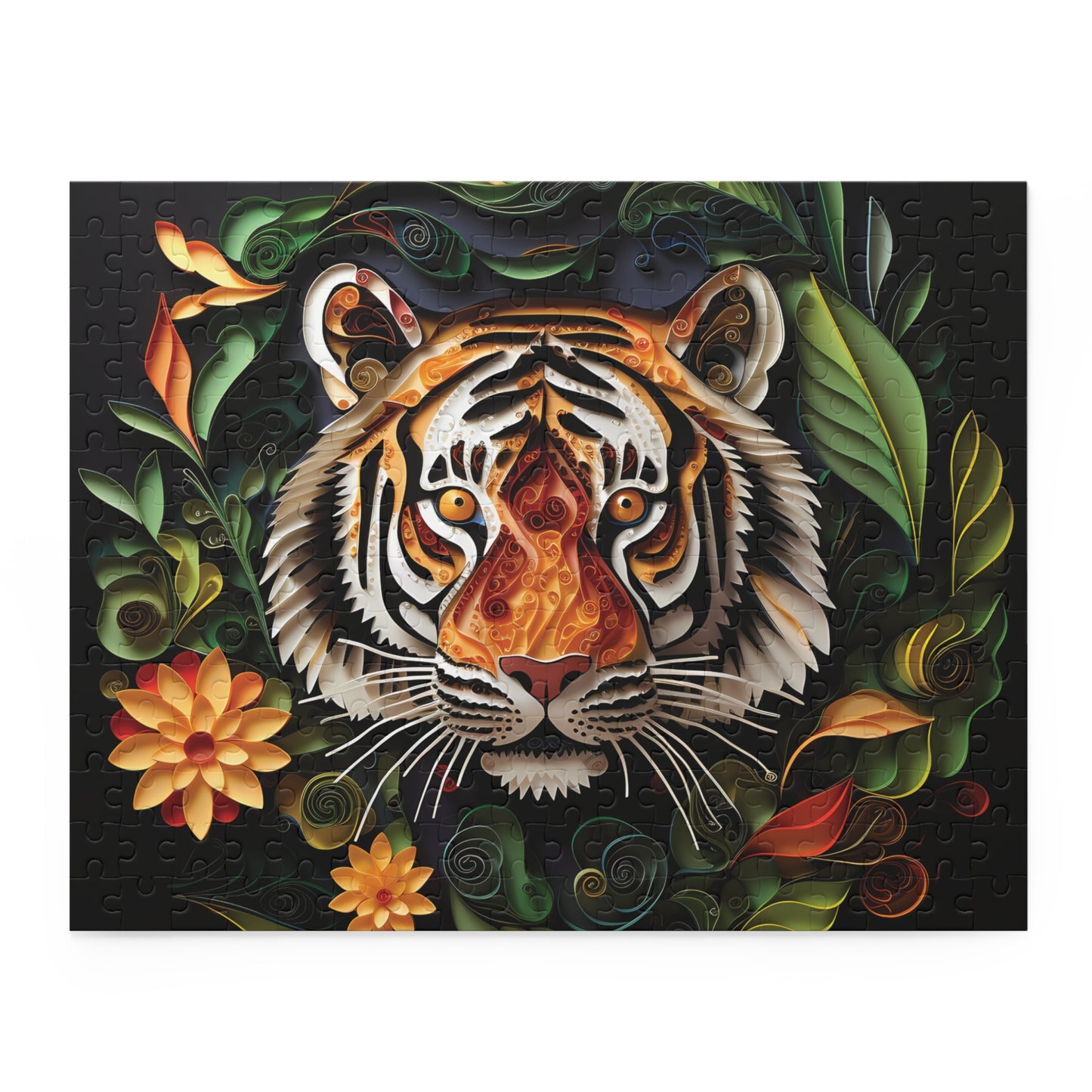 Personalised/Non-Personalised Puzzle, Tiger (120, 252, 500-Piece)