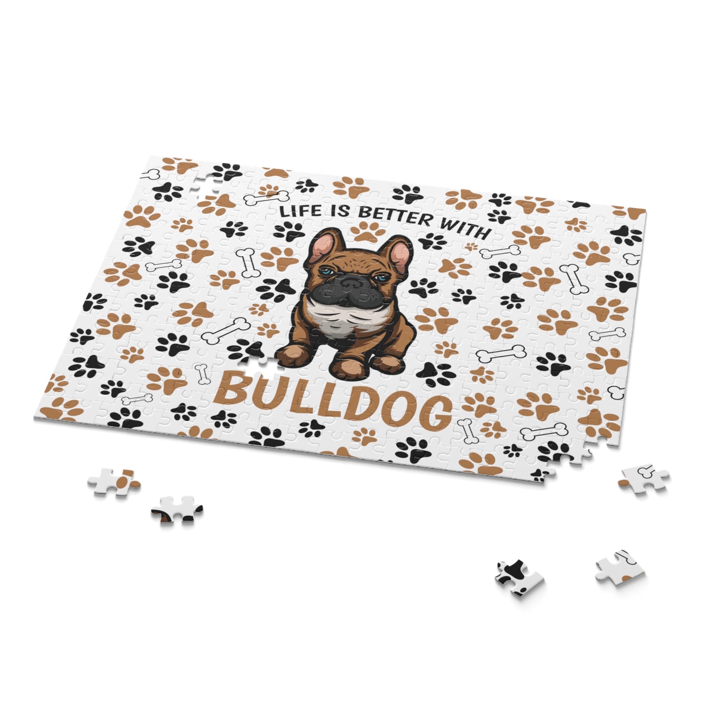 Puzzle, Life is Better with a Bulldog (120, 252, 500-Piece) awd-609