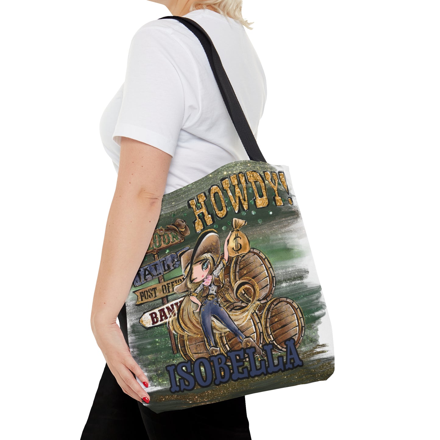 Personalised Tote Bag, Howdy, Blonde Hair Blue Eyes, Tote bag