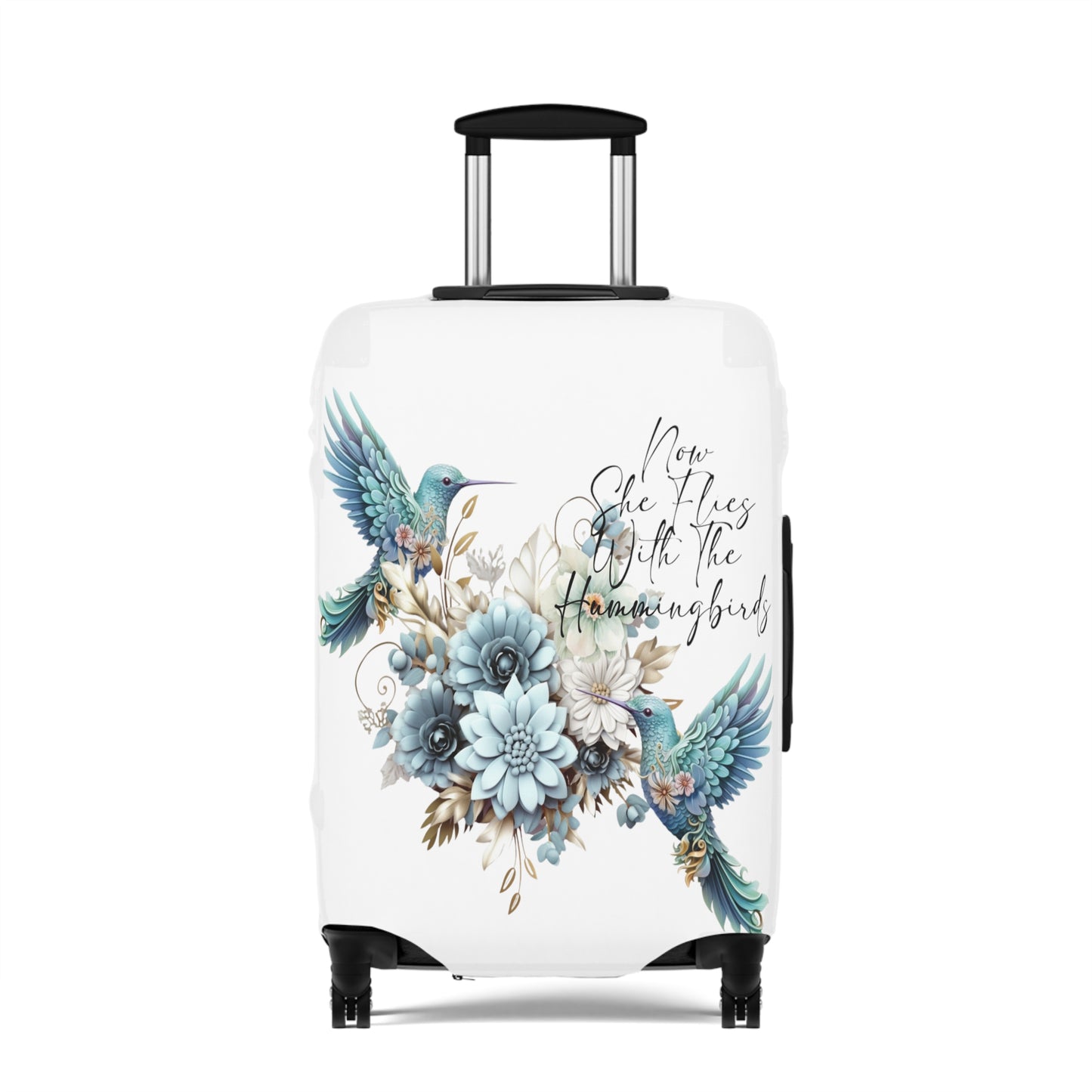 Luggage Cover, Hummingbird, Now she flies with Hummingbirds, awd-1468