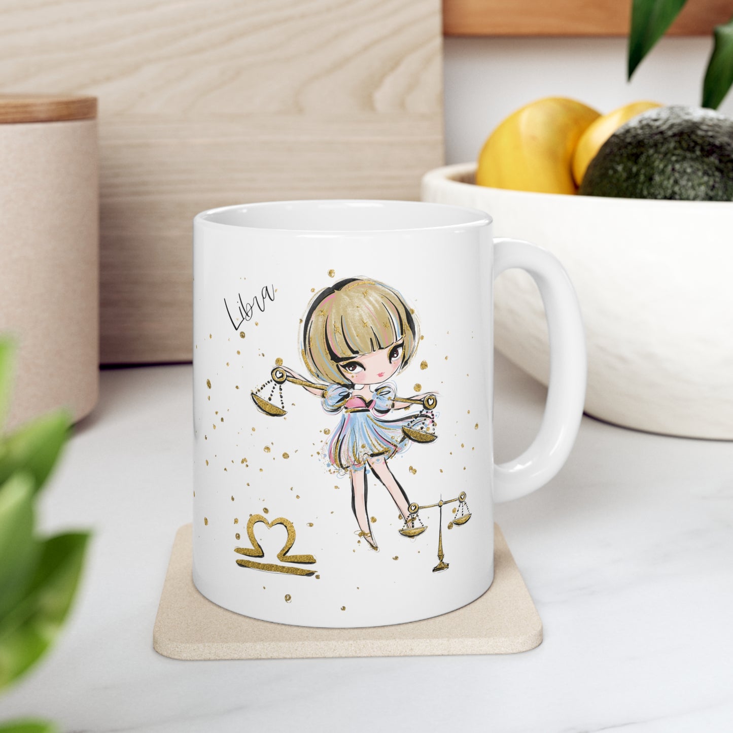 Personalised/Non Personalised Zodiac Sign, Libra, Ceramic Mug 11oz