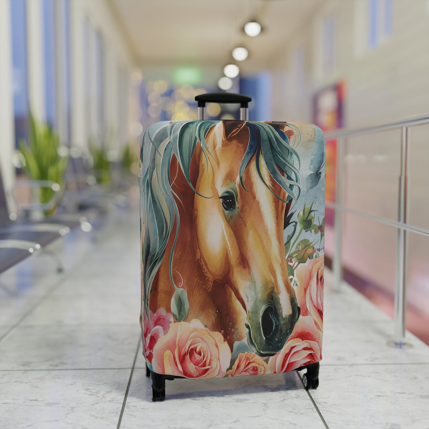 Luggage Cover, Country and Western, Boho Floral Horse, awd-1720