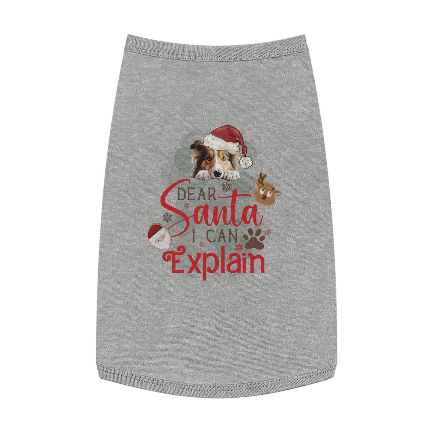 Pet Tank Top, Santa I Can Explain, Christmas Pet Tank Top