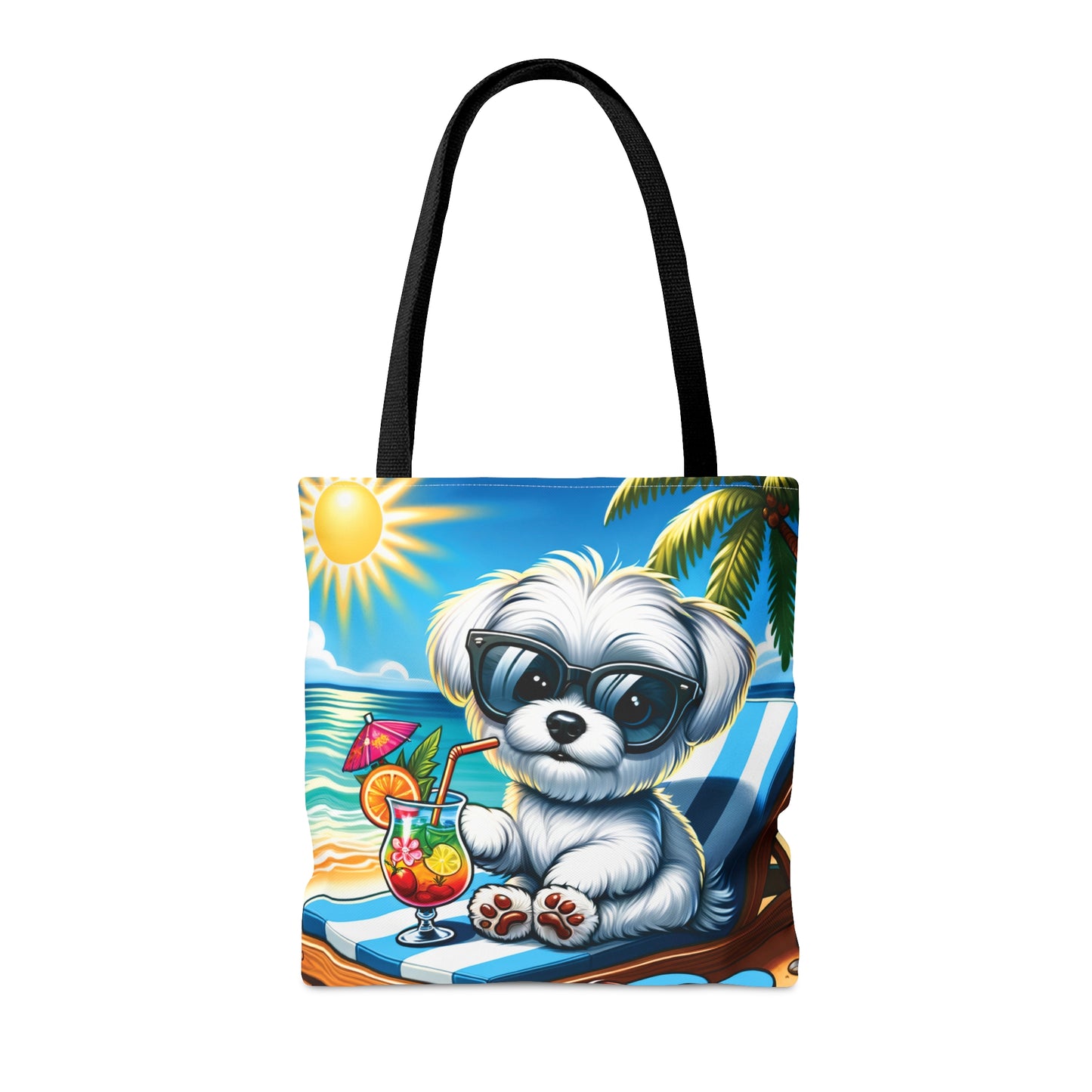 Tote Bag, Dog on Beach, Maltese, Tote bag, awd-1221