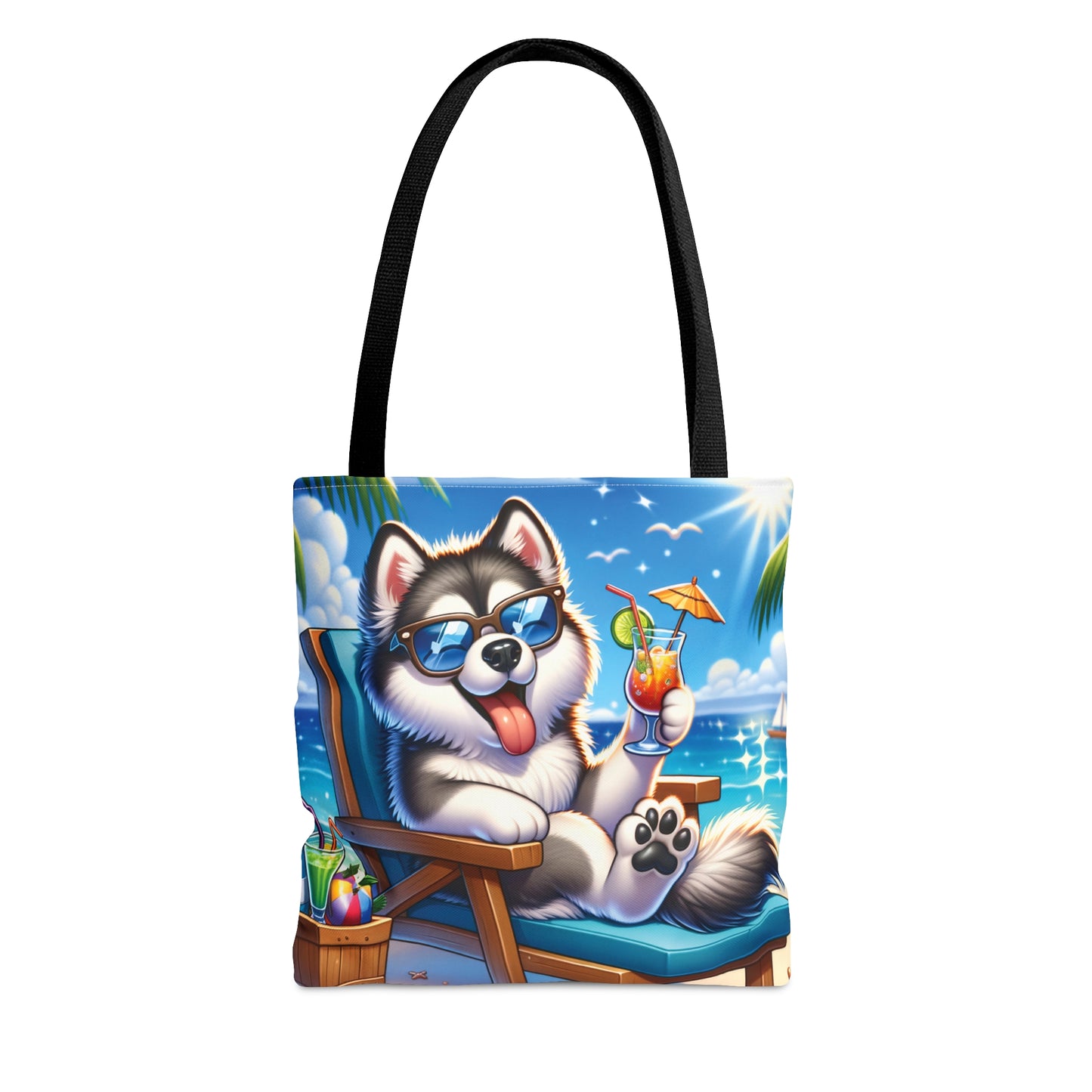 Tote Bag, Dog on Beach, Alaskan Malamute, Tote bag, awd-1116