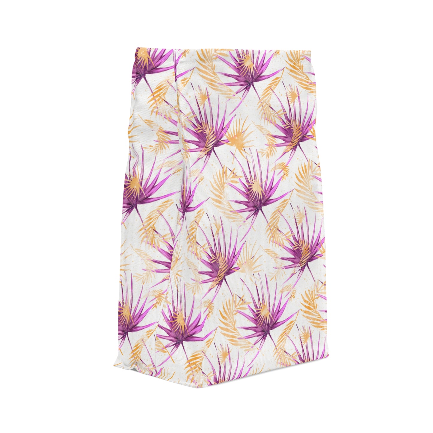 Insulated Lunch Bag Summer Floral Bag Pink and Gold Palm Leaves