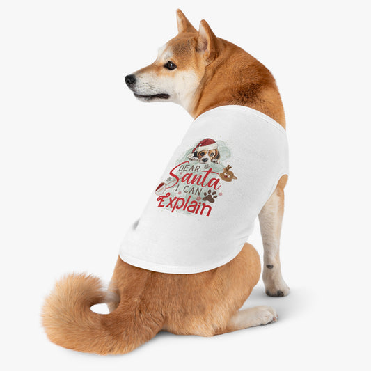 Pet Tank Top, Santa I Can Explain, Christmas Pet Tank Top