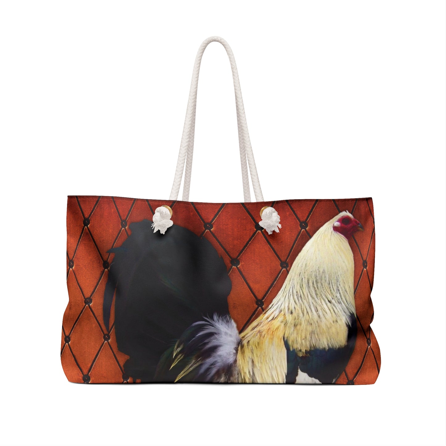 Personalised/Non-Personalised Weekender Bag, Chicken/Rooster, Large Weekender Bag, Beach Bag, Book Bag