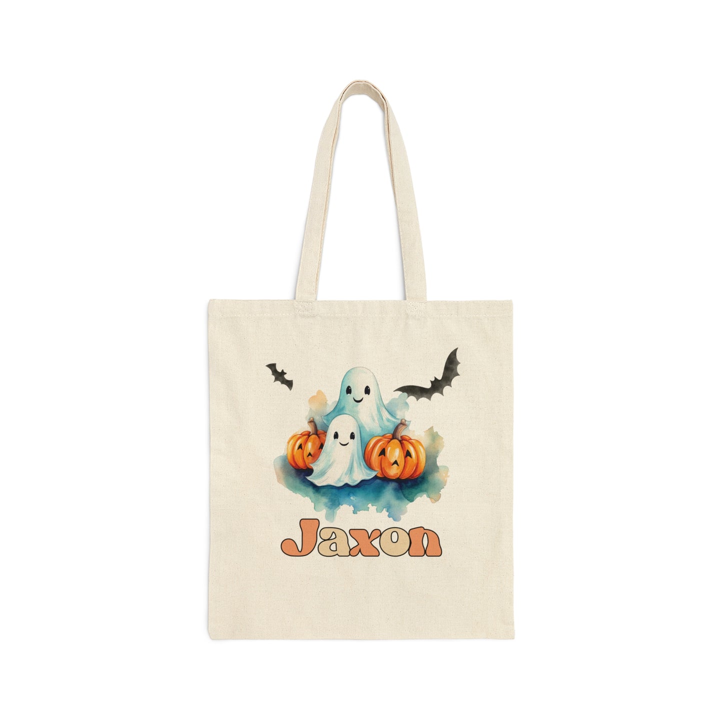 Cotton Canvas Tote Bag, Personalized Trick or Treat Bag, Personalised Halloween Bag, Halloween Tote, Kids Halloween Bag, Trick-or-Treat Bag