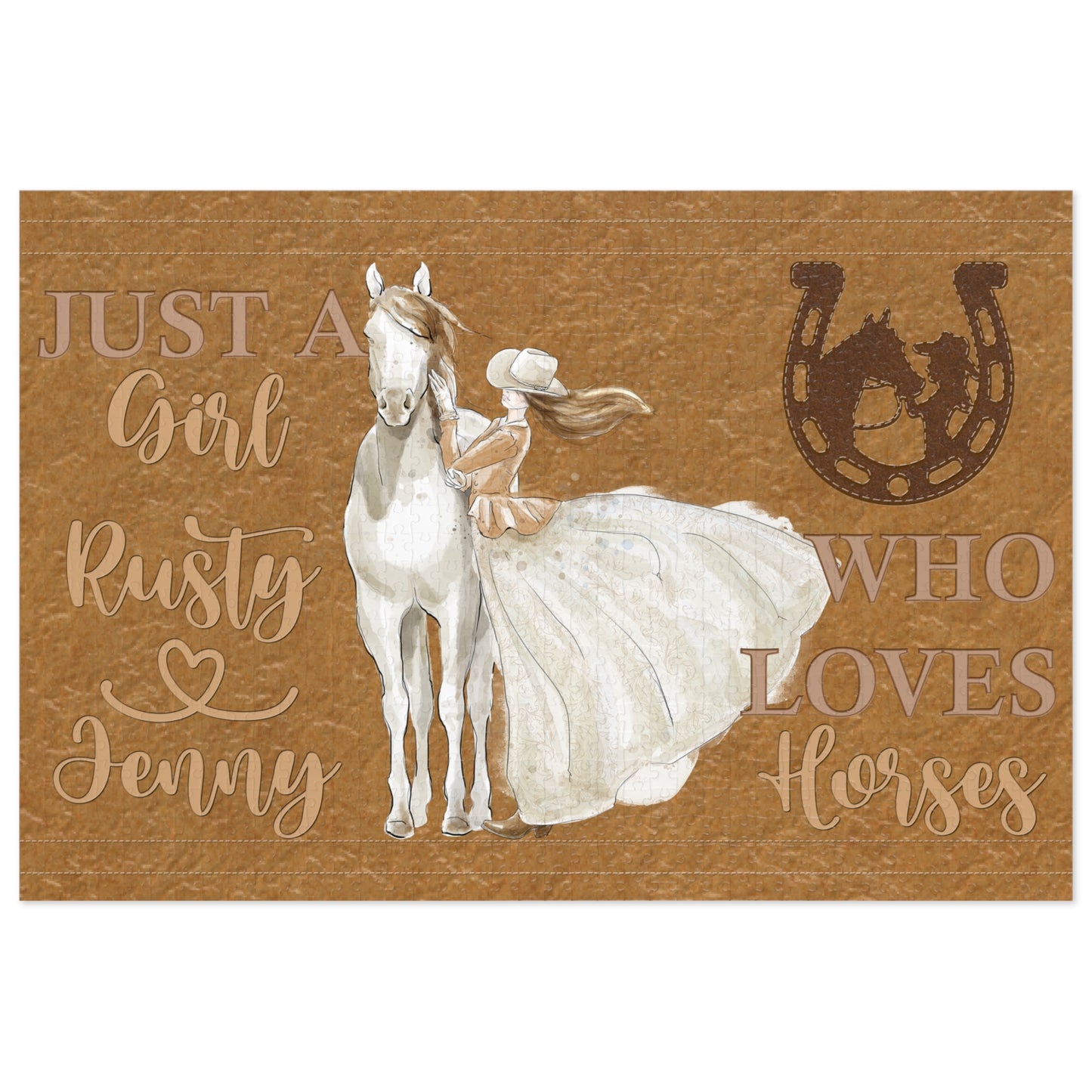 Jigsaw Puzzle, Just a Girl Who Loves Horses, Personalised/Non-Personalised (30, 110, 252, 500,1000-Piece)