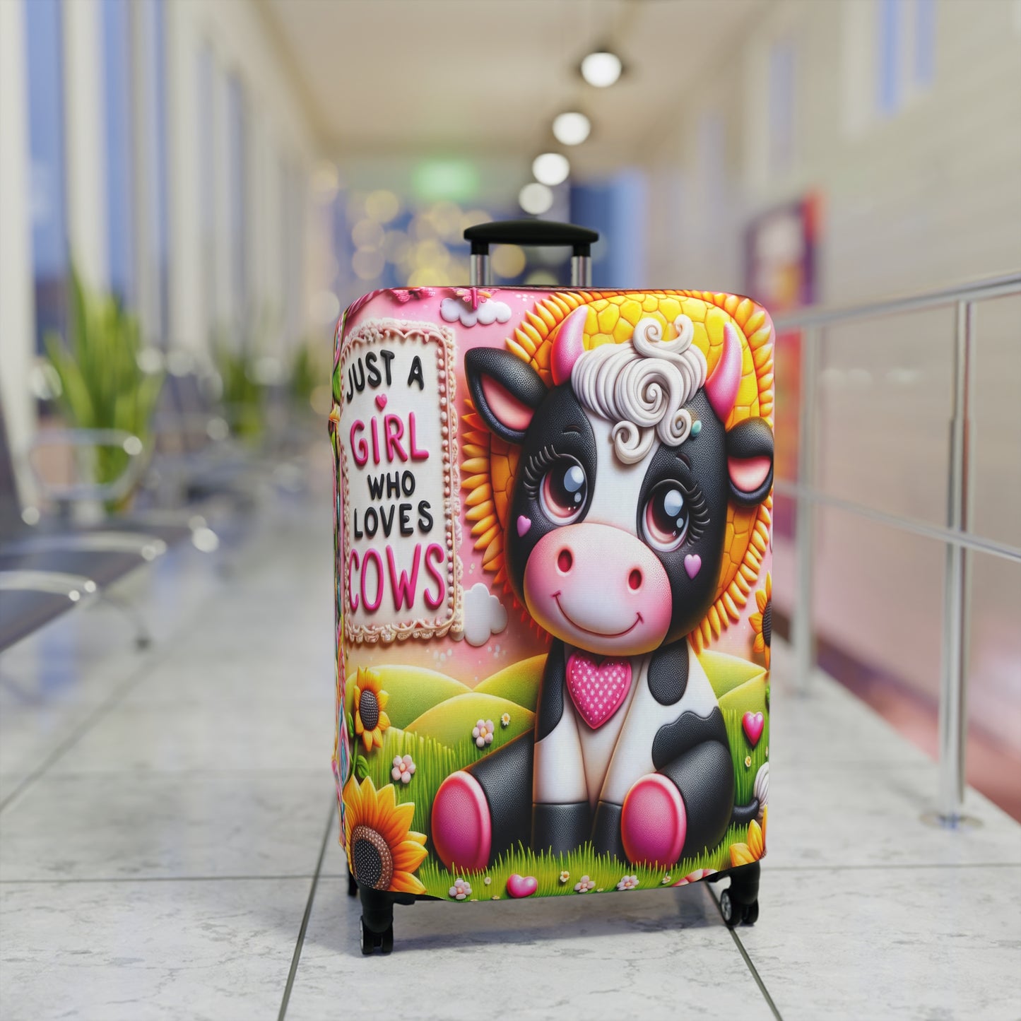 Luggage Cover, Just a Girl who Loves Cows, awd-1801