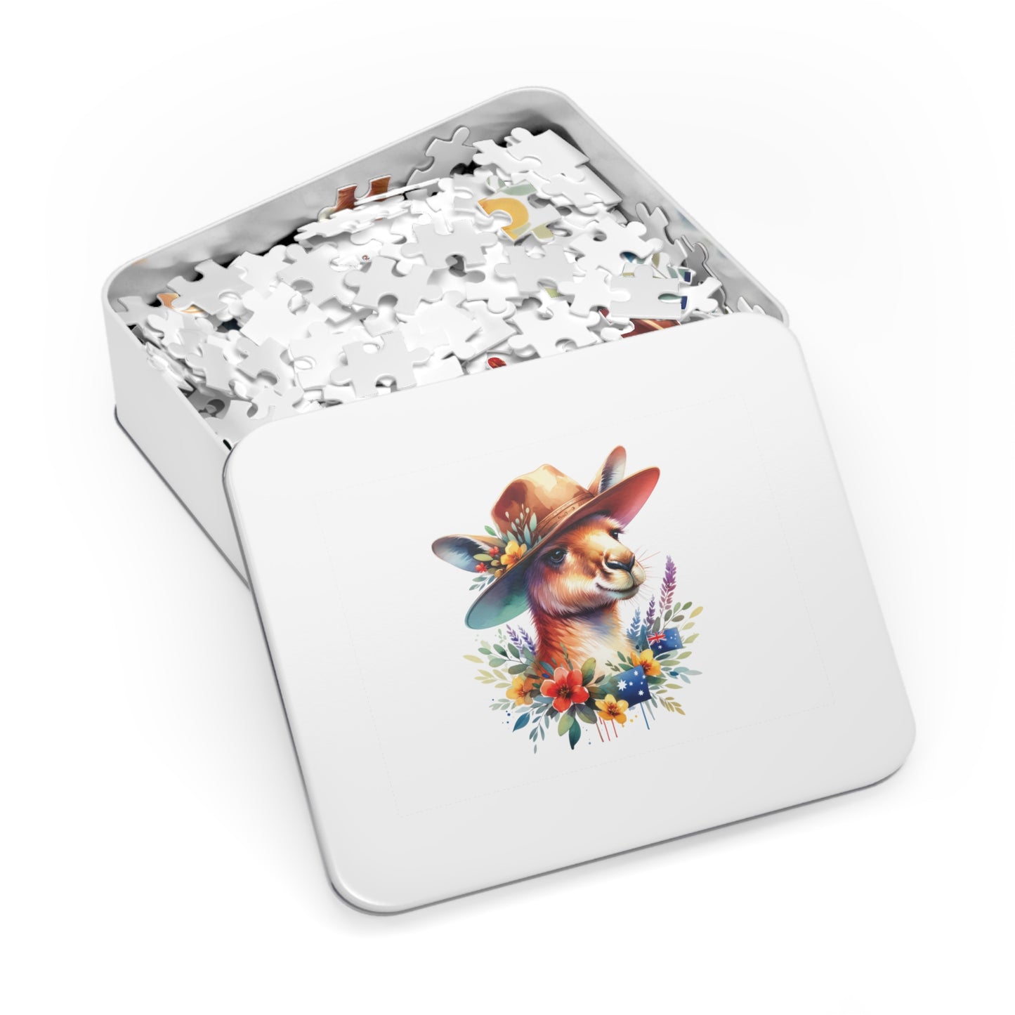 Jigsaw Puzzle in Tin, Australian Animals, Kangaroo, Personalised/Non-Personalised, awd-1315 (30, 110, 252, 500,1000-Piece)