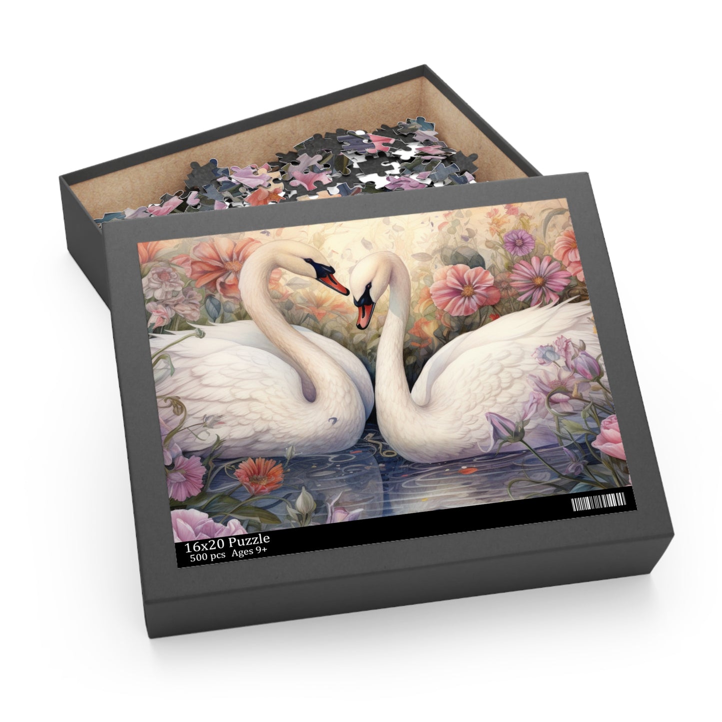 Personalised/Non-Personalised Puzzle, Swan (120, 252, 500-Piece)