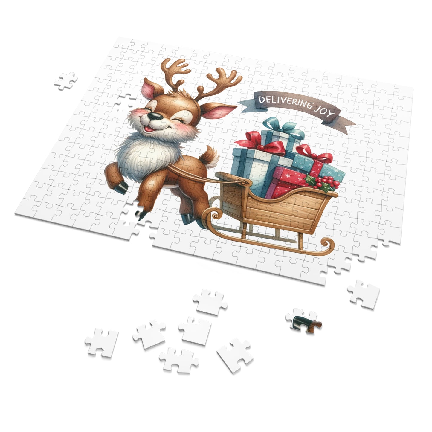 Jigsaw Puzzle, Christmas, Reindeer, Personalised/Non-Personalised (30, 110, 252, 500,1000-Piece)