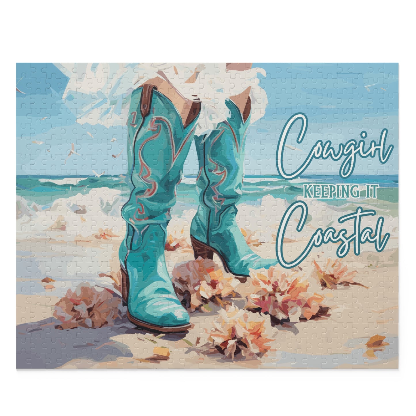 Personalised/Non-Personalised Puzzle, Cowgirl Keeping it Coastal (120, 252, 500-Piece)