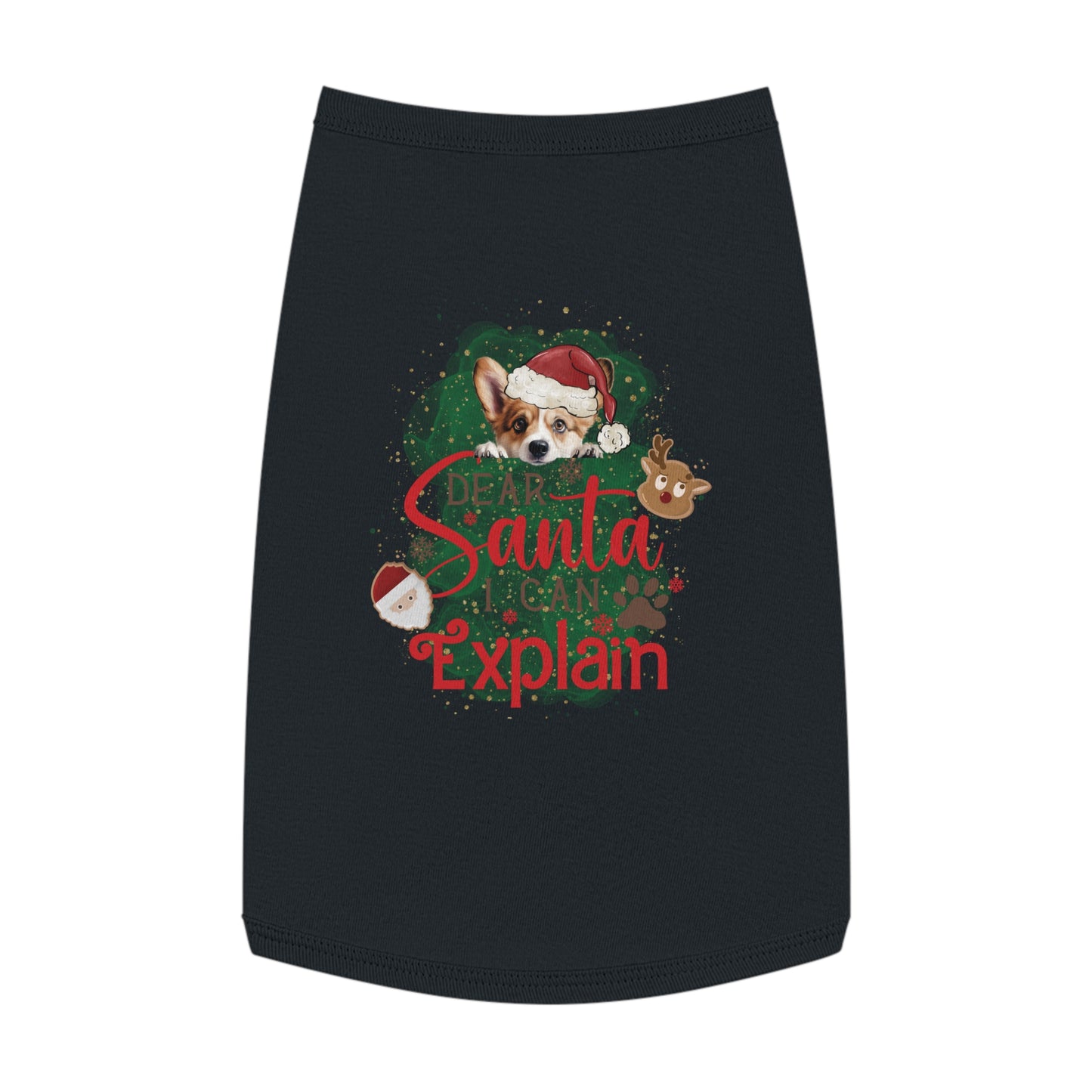 Pet Tank Top, Santa I Can Explain, Christmas Pet Tank Top