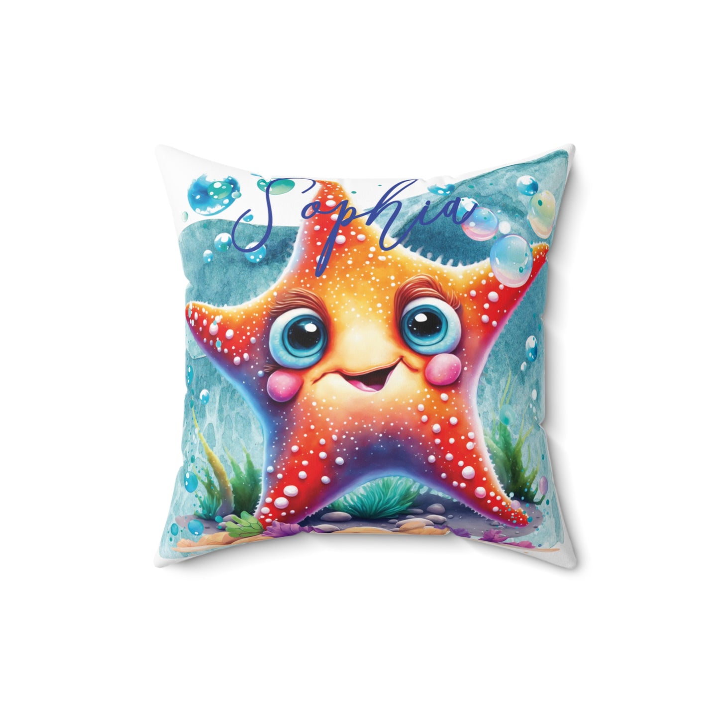 Personalised Polyester Square Cushion, Starfish cushion