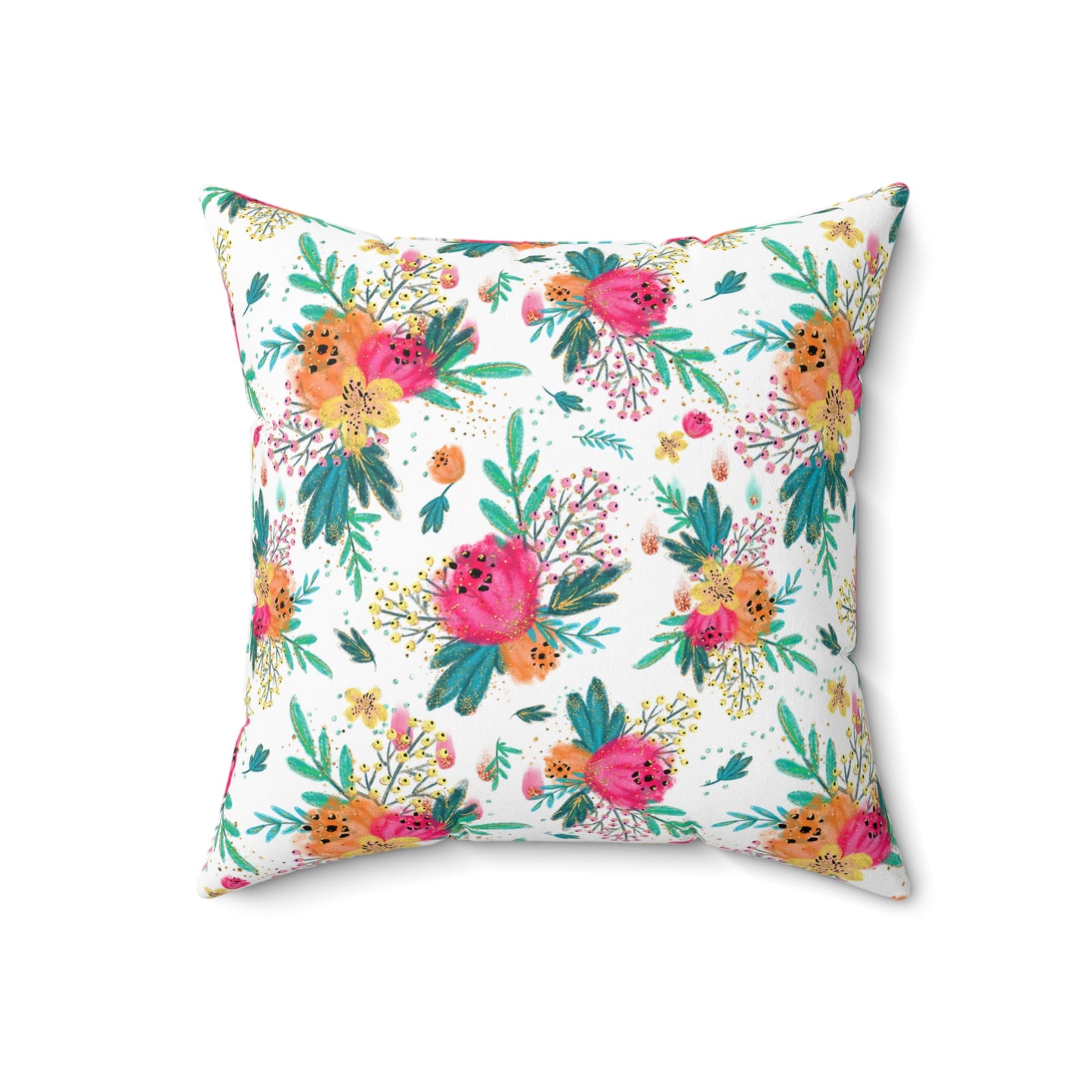 Spun Polyester Square Pillow, Australian Floral Cushion