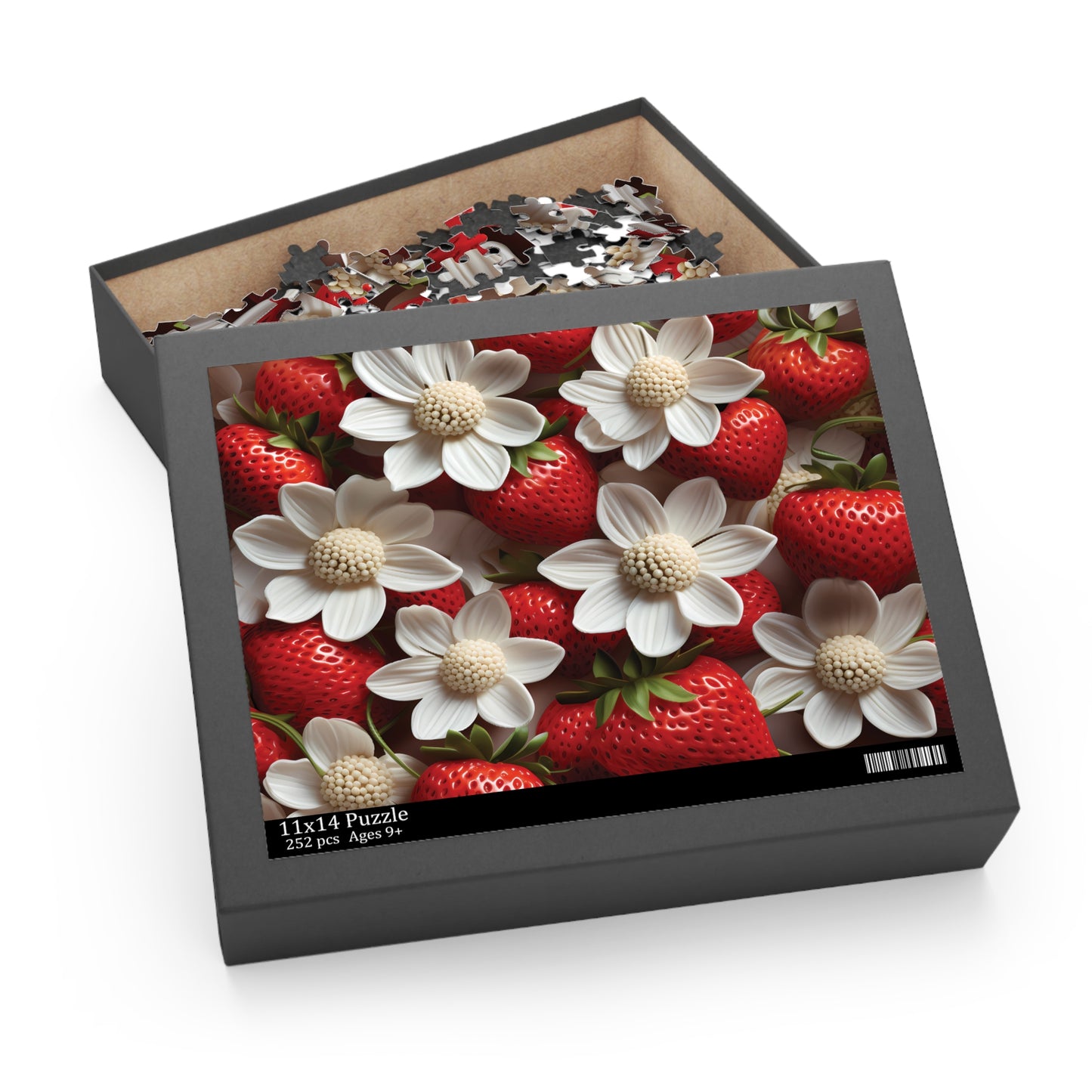 Personalised/Non-Personalised Puzzle, Floral, Strawberries (120, 252, 500-Piece)