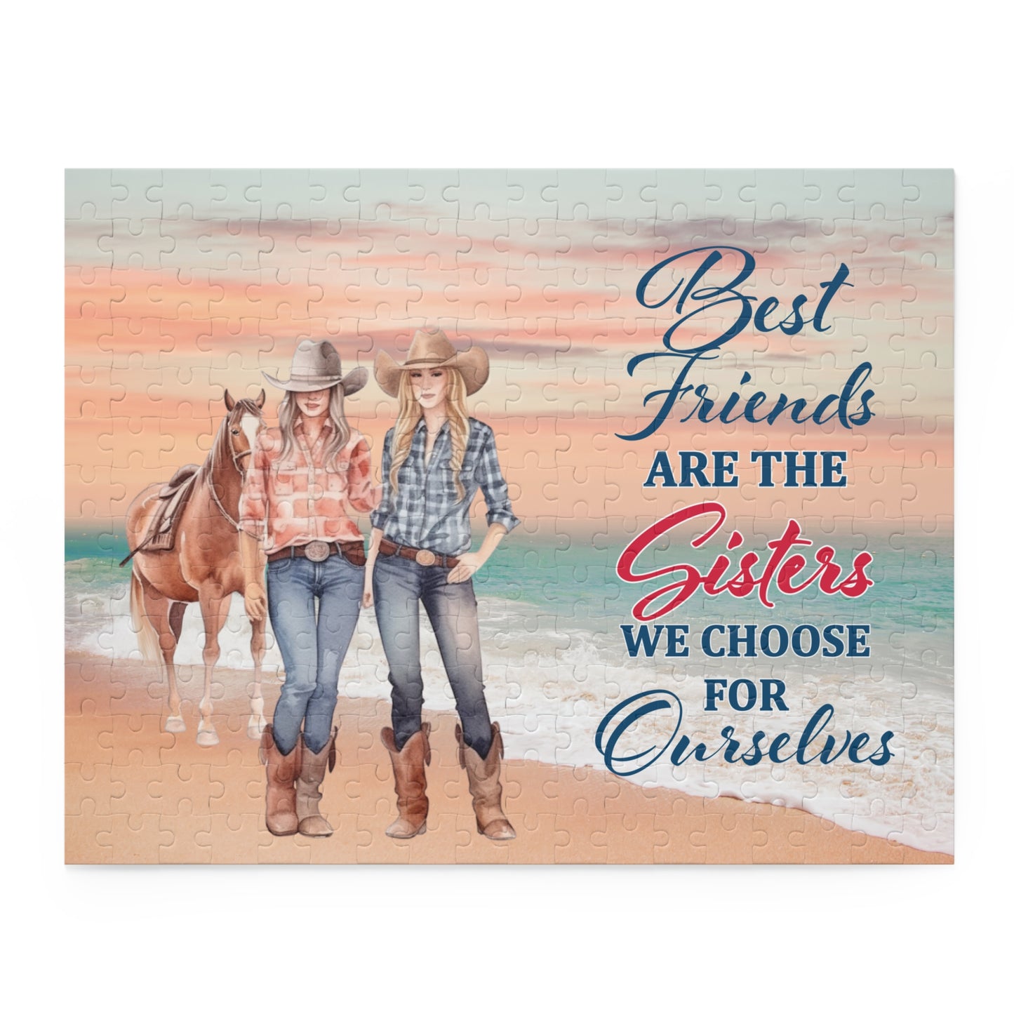 Personalised/Non-Personalised Puzzle, Country & Western, Best Friends (120, 252, 500-Piece)