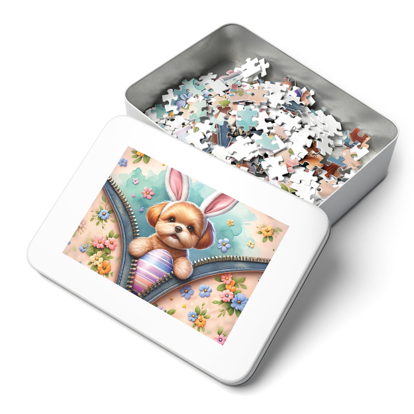 Jigsaw Puzzle, Easter, Dog with Bunny Ears, Personalised/Non-Personalised (30, 110, 252, 500,1000-Piece)