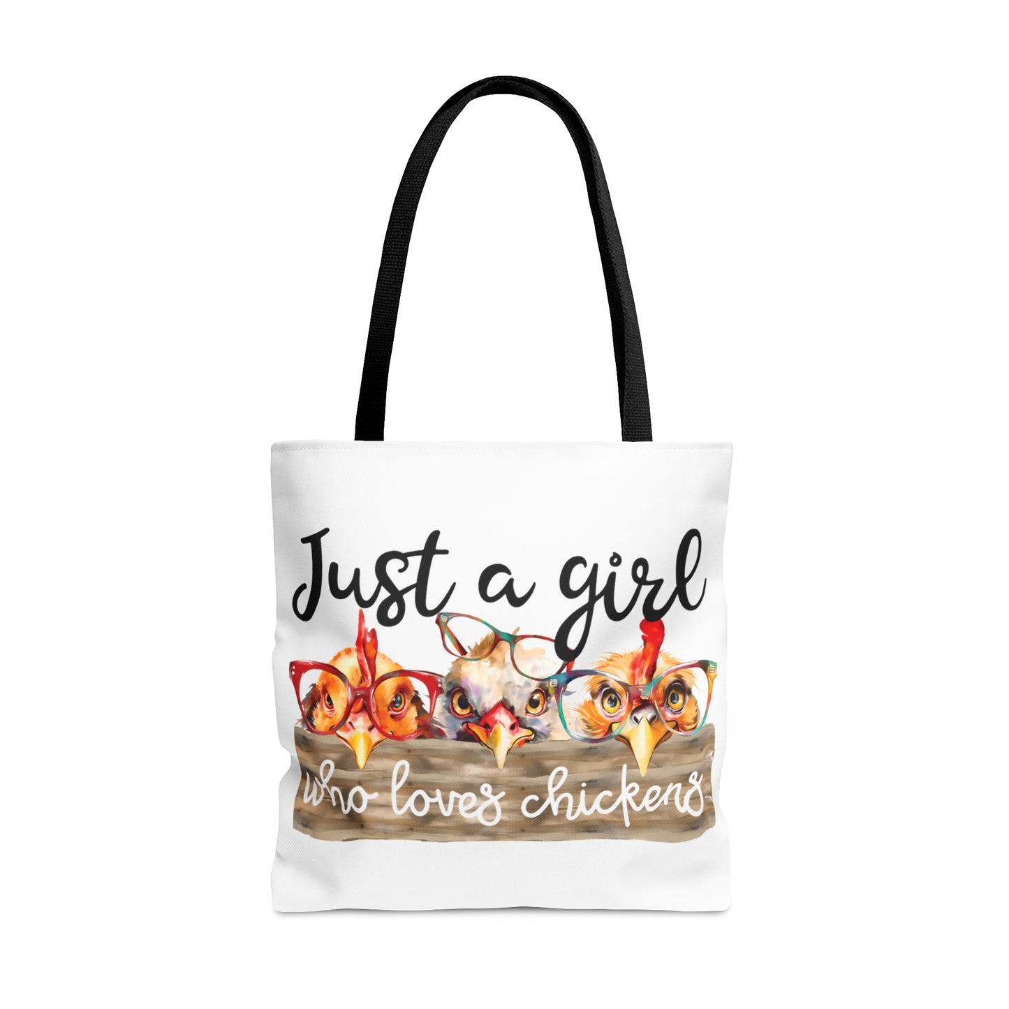 Tote Bag, Just a Girl Who Loves Chickens, Personalised/Non-Personalised Tote bag