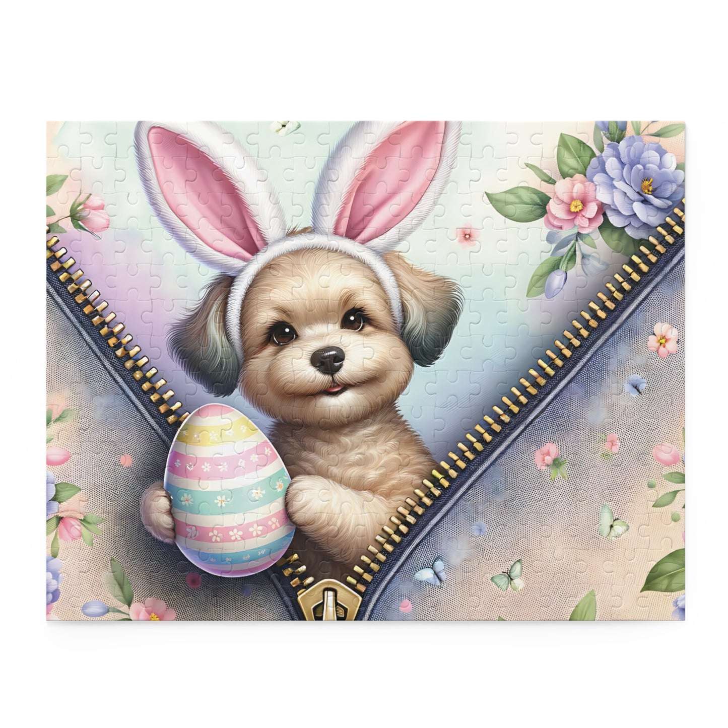 Personalised/Non-Personalised Puzzle, Easter, Dog with Bunny ears (120, 252, 500-Piece)