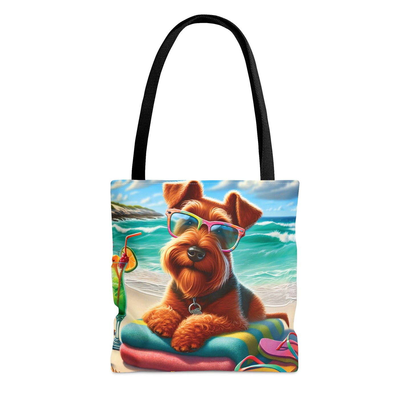 Tote Bag, Dog on Beach, Irish Terrier, Tote bag,  awd-1216