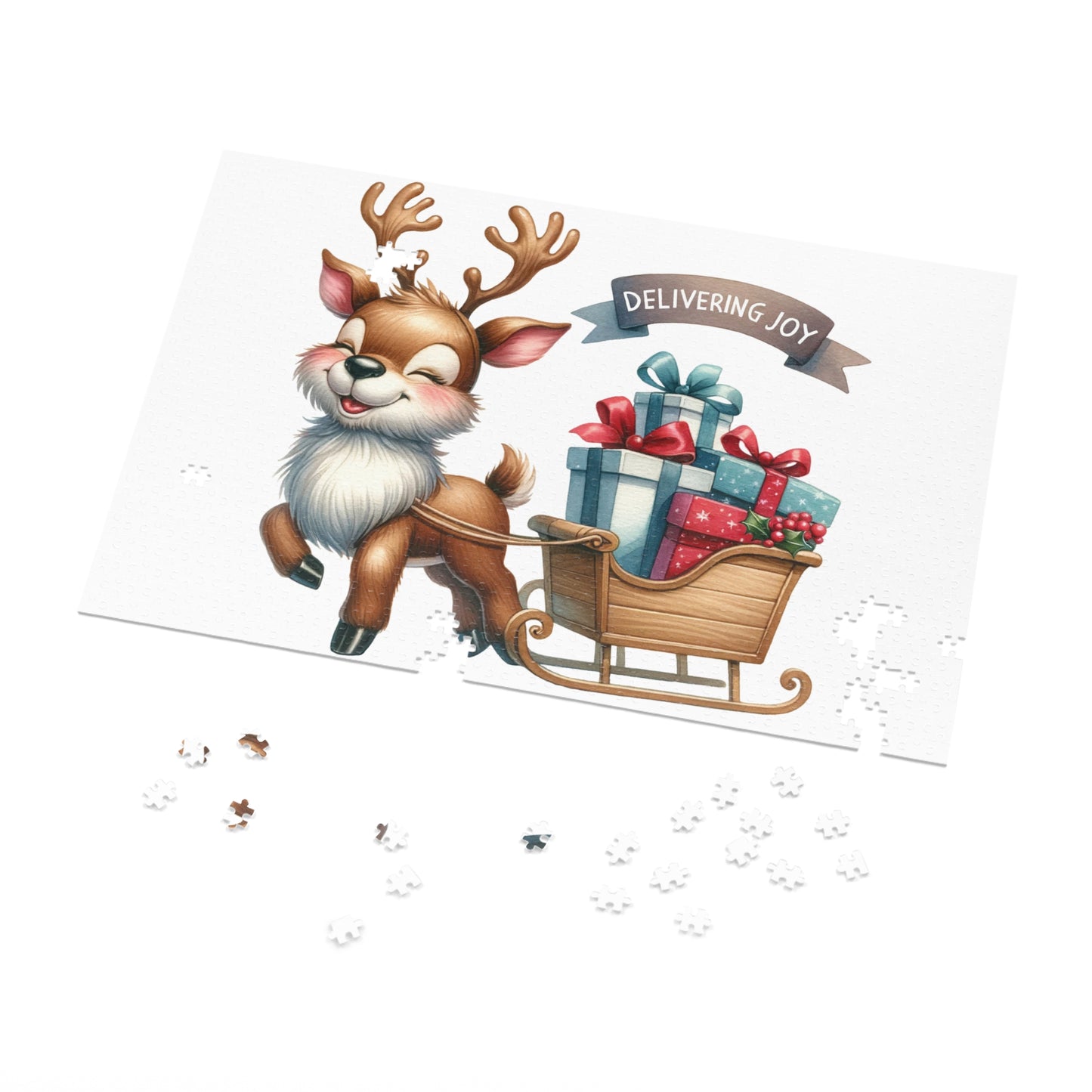 Jigsaw Puzzle, Christmas, Reindeer, Personalised/Non-Personalised (30, 110, 252, 500,1000-Piece)