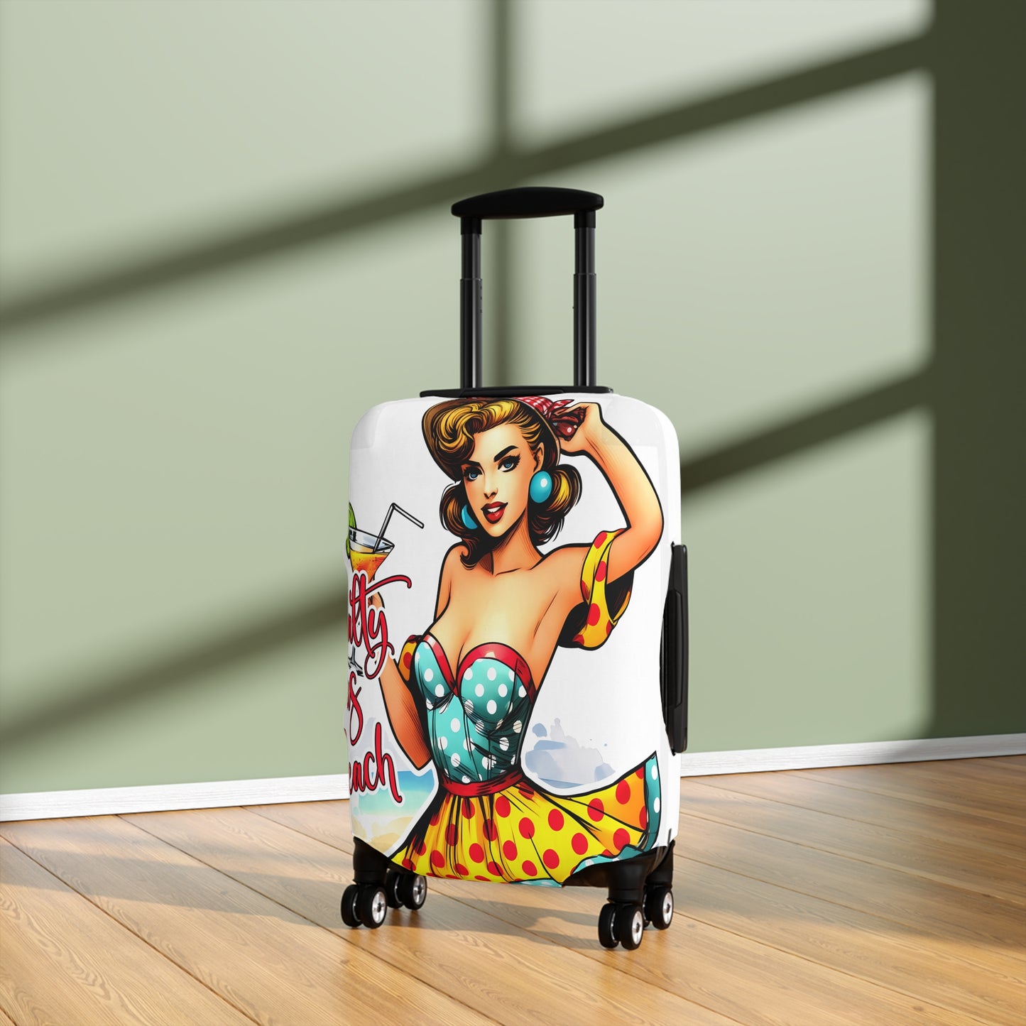 Luggage Cover, Retro Girl, Salty as Beach, awd-3001