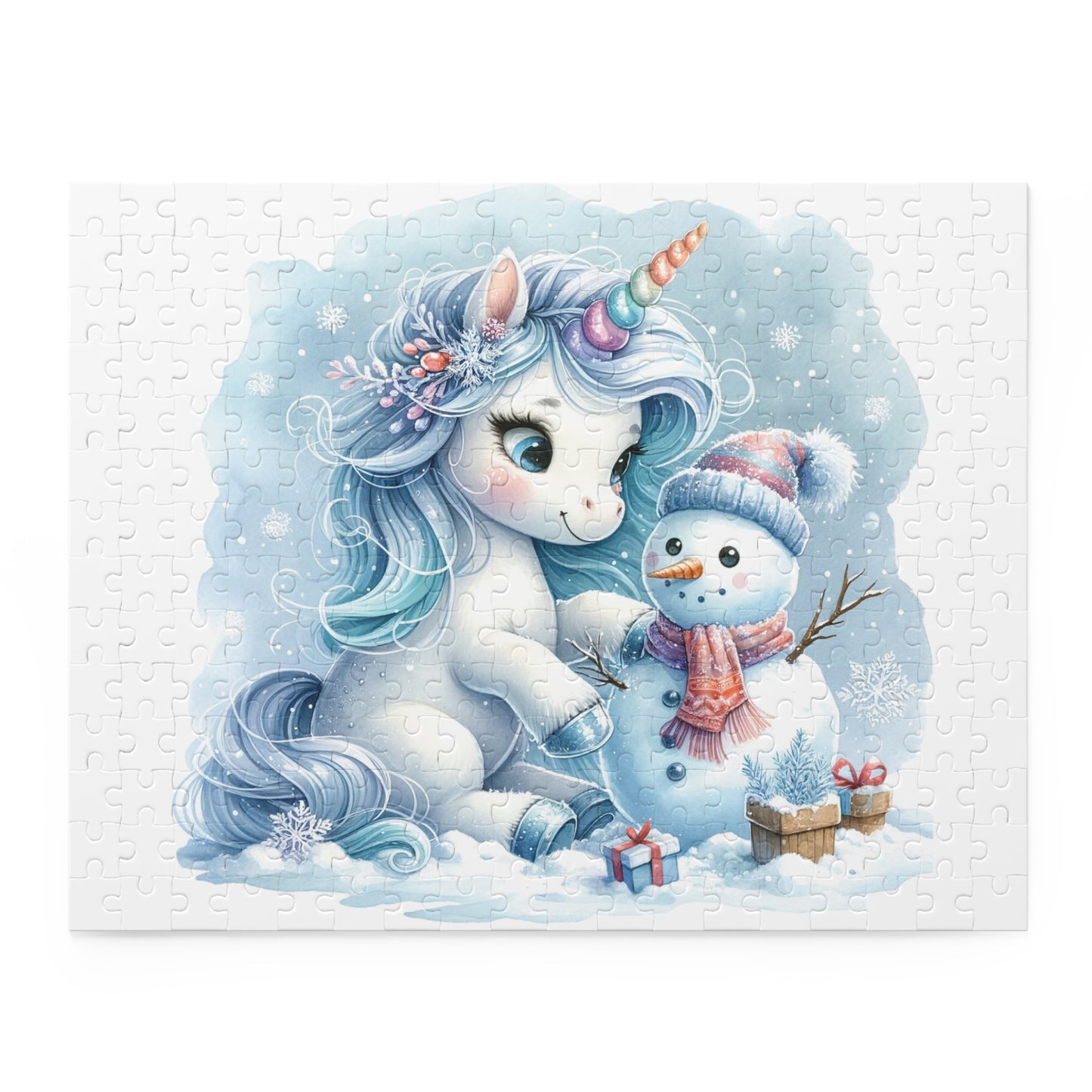 Personalised/Non-Personalised Puzzle, Christmas, Unicorn (120, 252, 500-Piece)