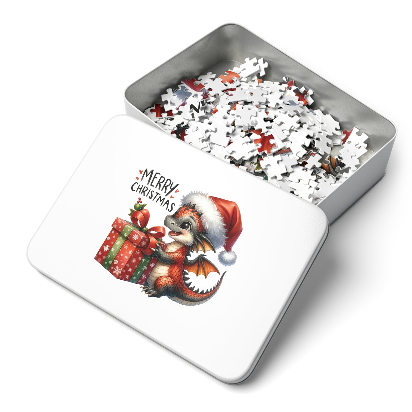 Jigsaw Puzzle, Christmas, Dragon, Personalised/Non-Personalised (30, 110, 252, 500,1000-Piece)