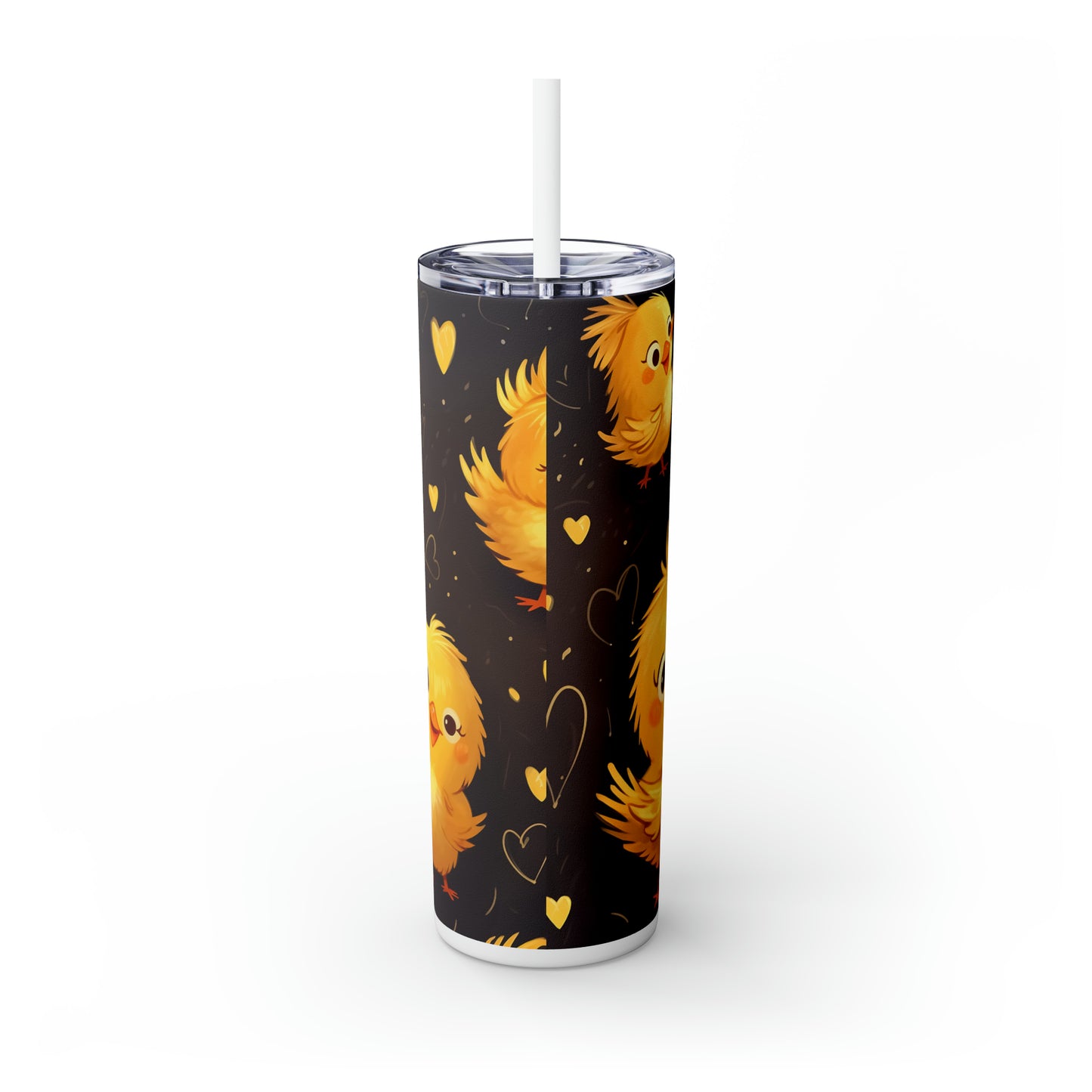 Skinny Tumbler with Straw, 20oz, Chickens, awd-450