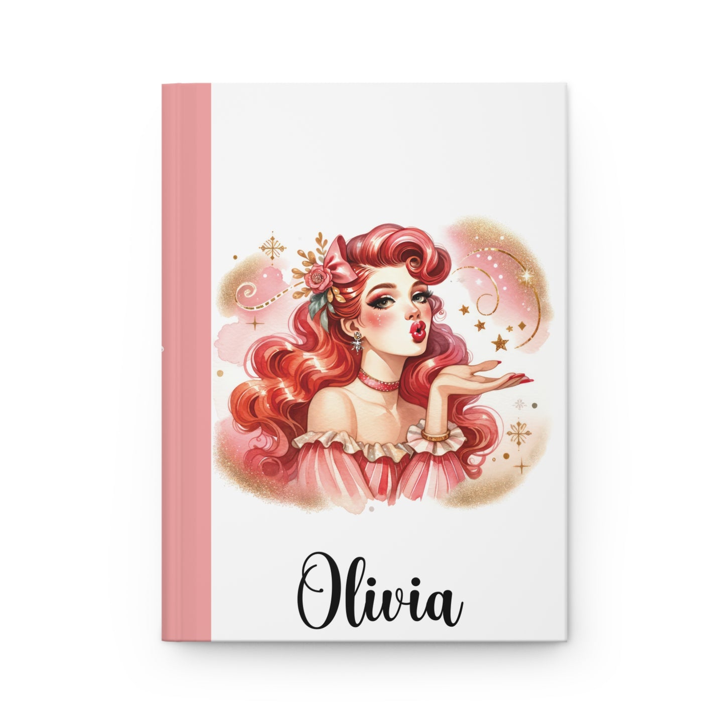 Personalised Hardcover Journal Matte, Coquette Girl, awd-1470