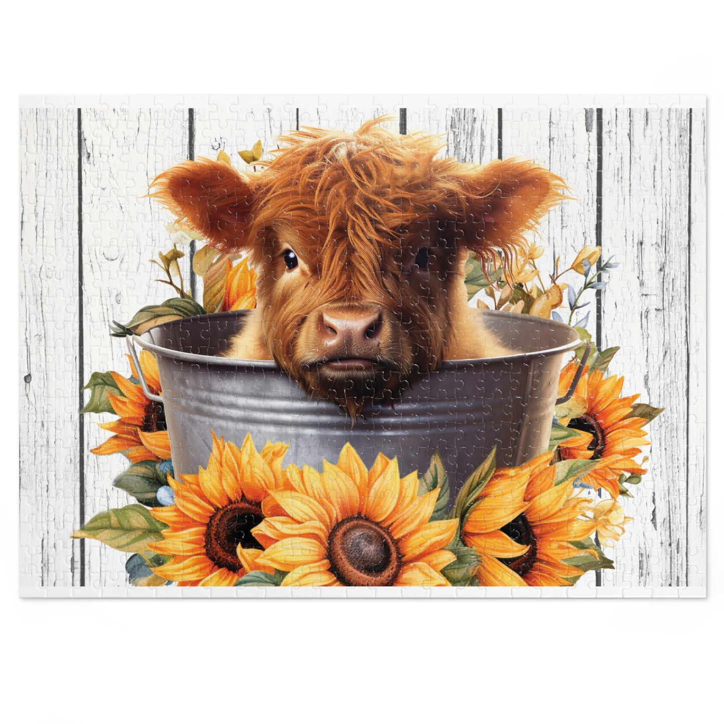 Jigsaw Puzzle, Highland Cow, Personalised/Non-Personalised (30, 110, 252, 500,1000-Piece)