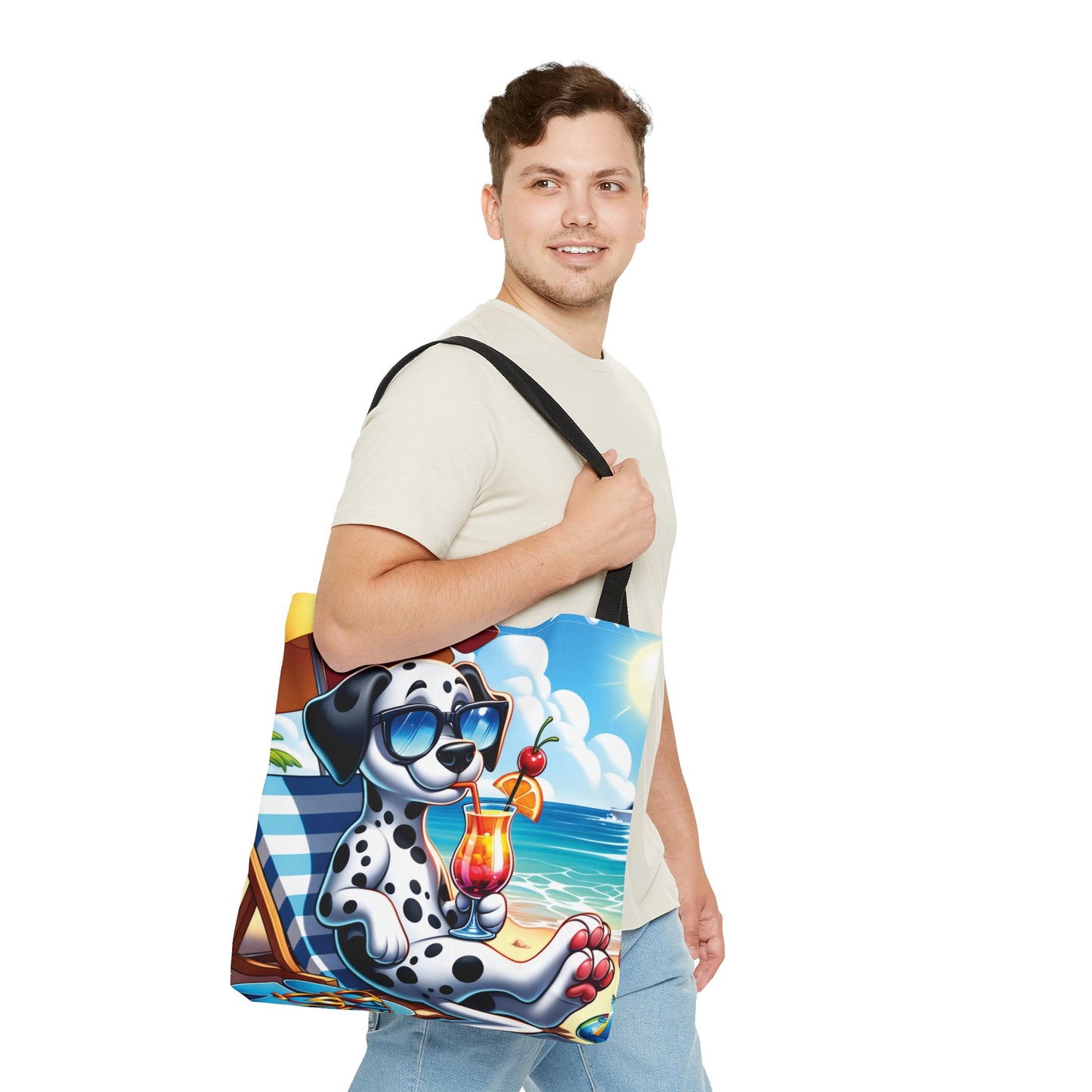 Tote Bag, Dog on Beach, Dalmatian, Tote bag, awd-1209