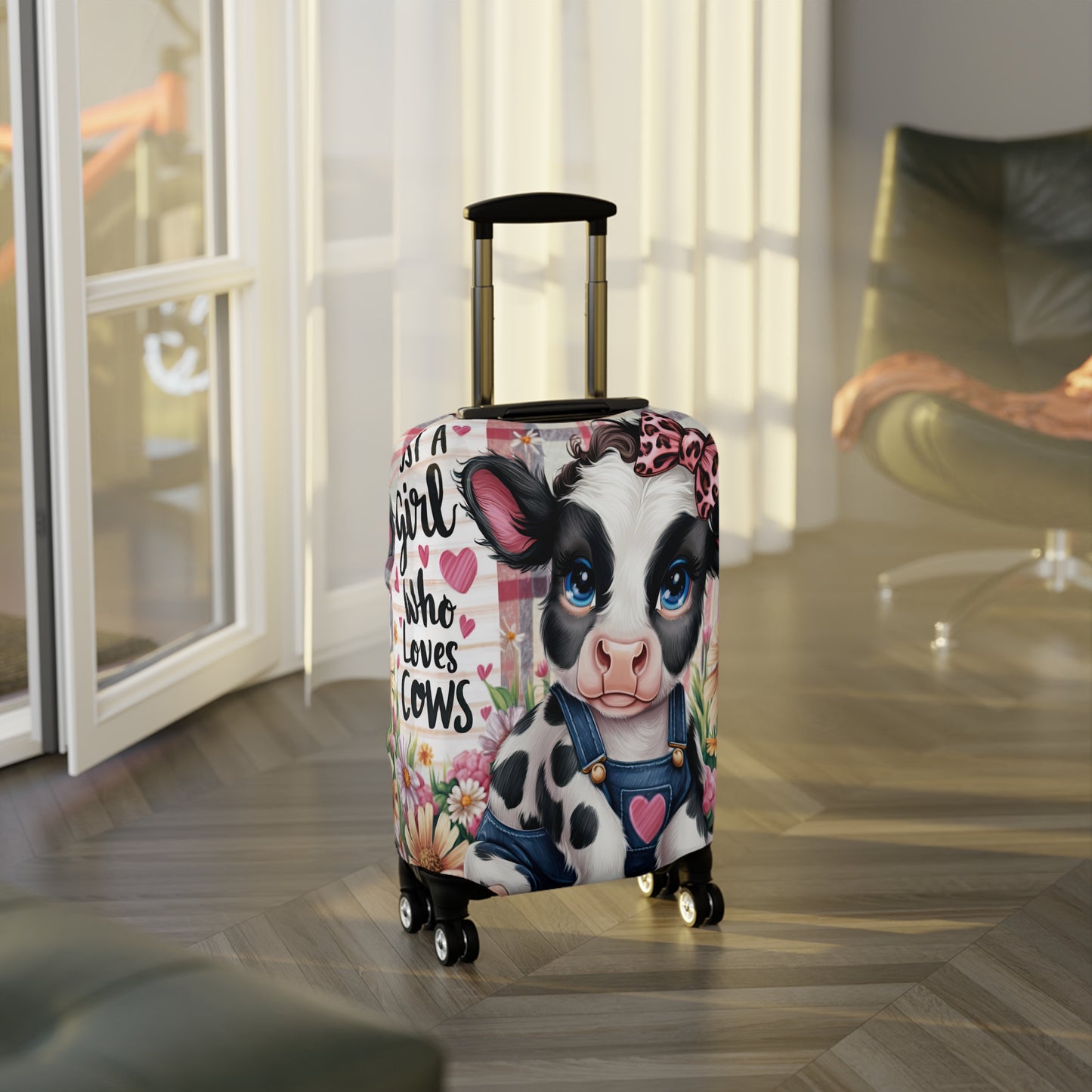 Luggage Cover, Just a Girl who Loves Cows, awd-3089