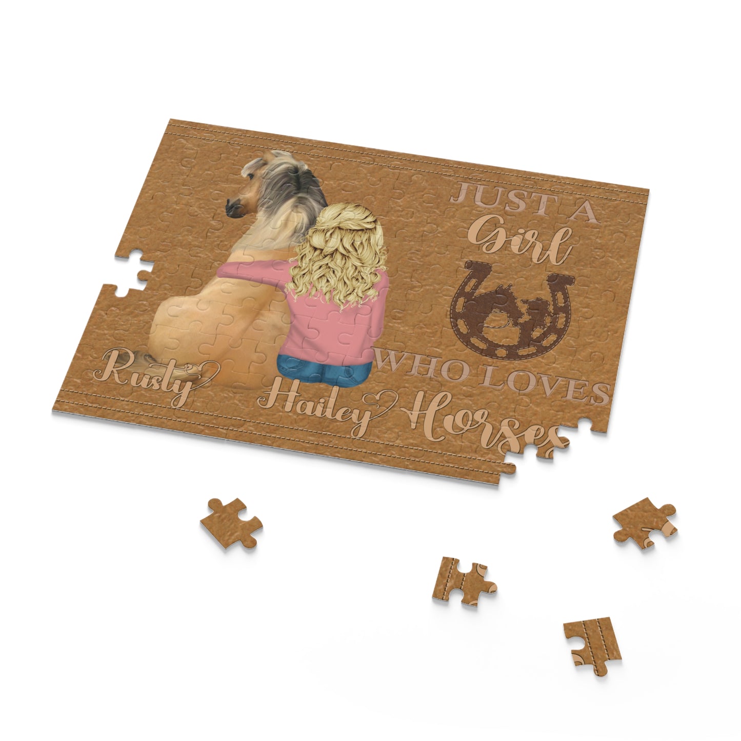 Personalised/Non-Personalised Puzzle, Just a Girl Who Loves Horses (120, 252, 500-Piece)