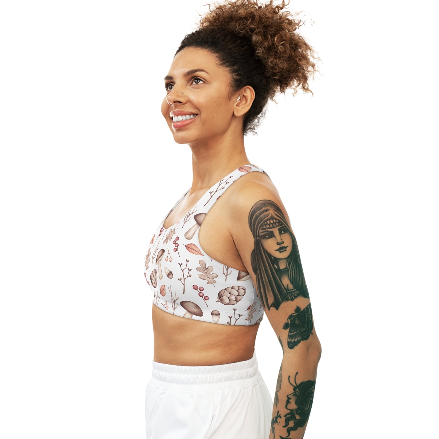 Seamless Sports Bra, Mushroom and Acorn