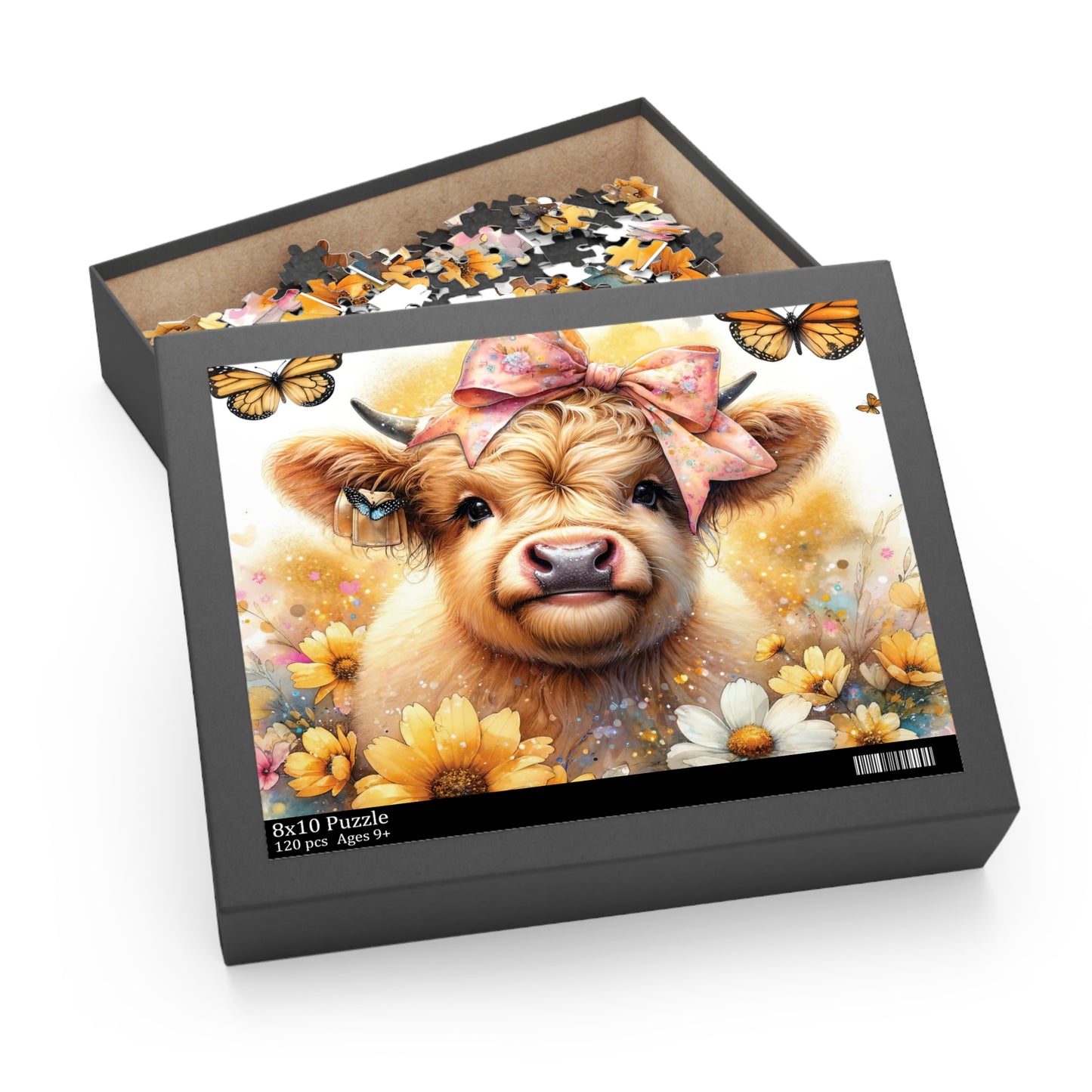 Personalised/Non-Personalised Puzzle, Highland Cow (120, 252, 500-Piece)