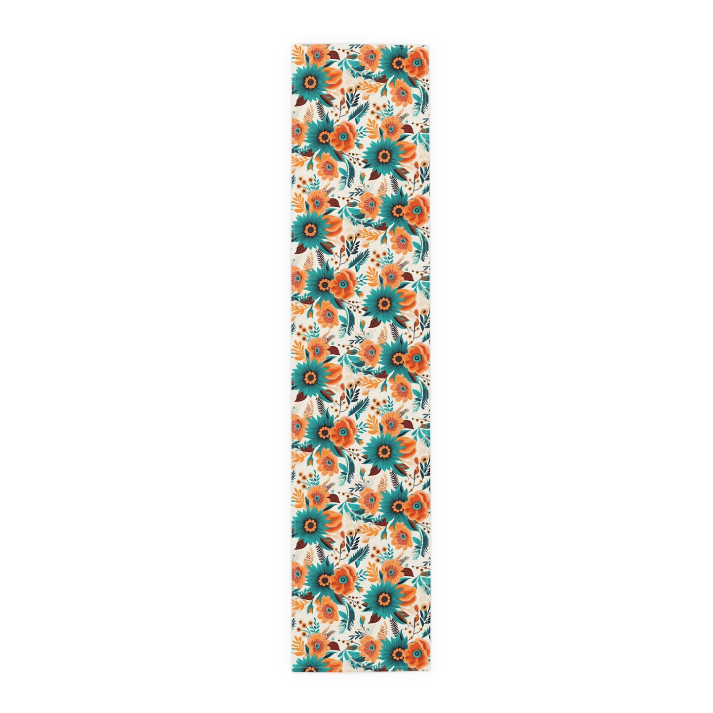 Boho Floral Table Runner, Cotton Twill and Poly Available