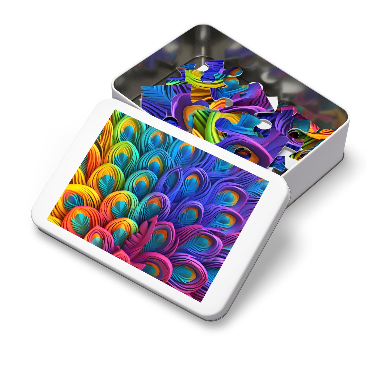 Puzzle, Peacock Feathers, Personalised/Non-Personalised (30, 110, 252, 500,1000-Piece) awd-574