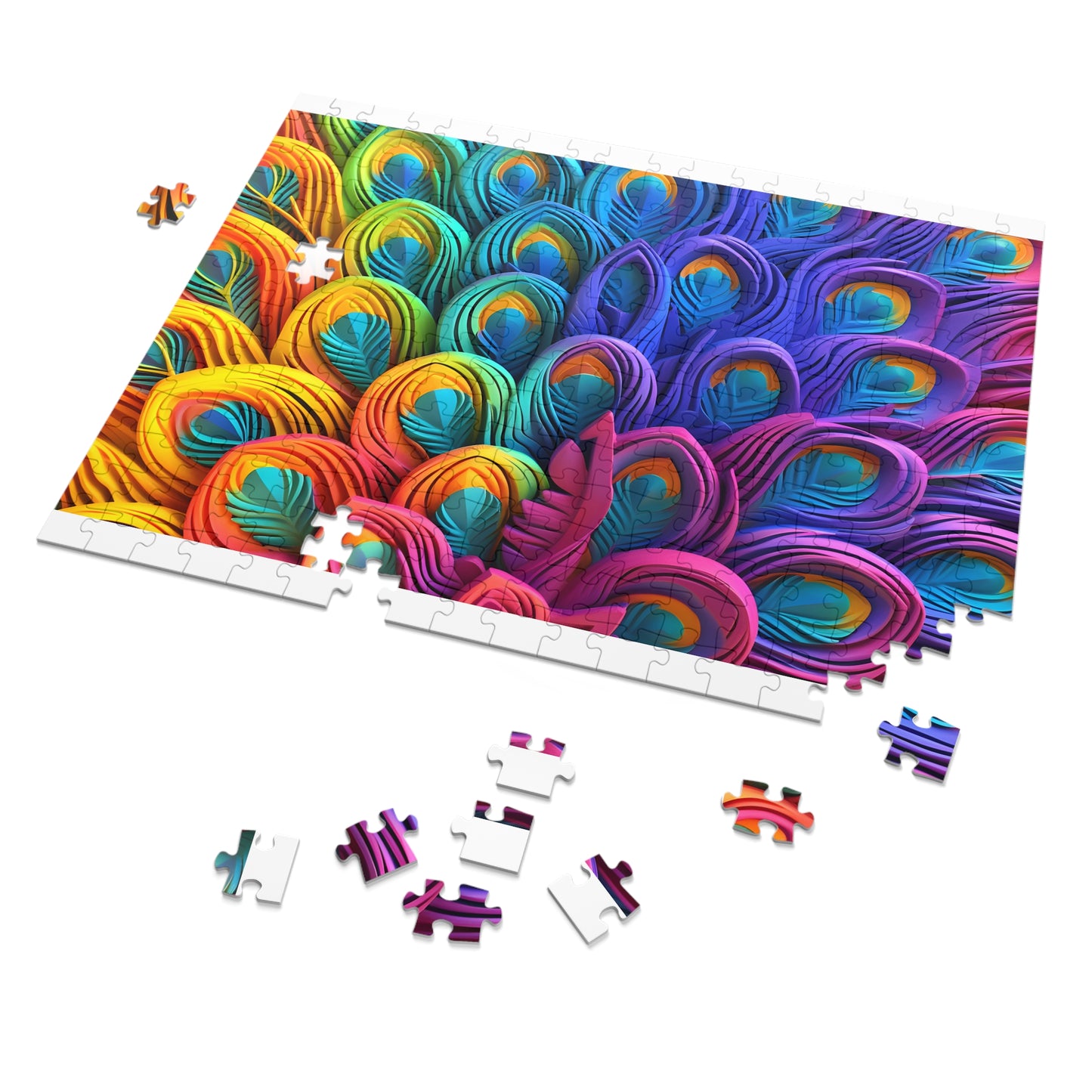 Puzzle, Peacock Feathers, Personalised/Non-Personalised (30, 110, 252, 500,1000-Piece) awd-574