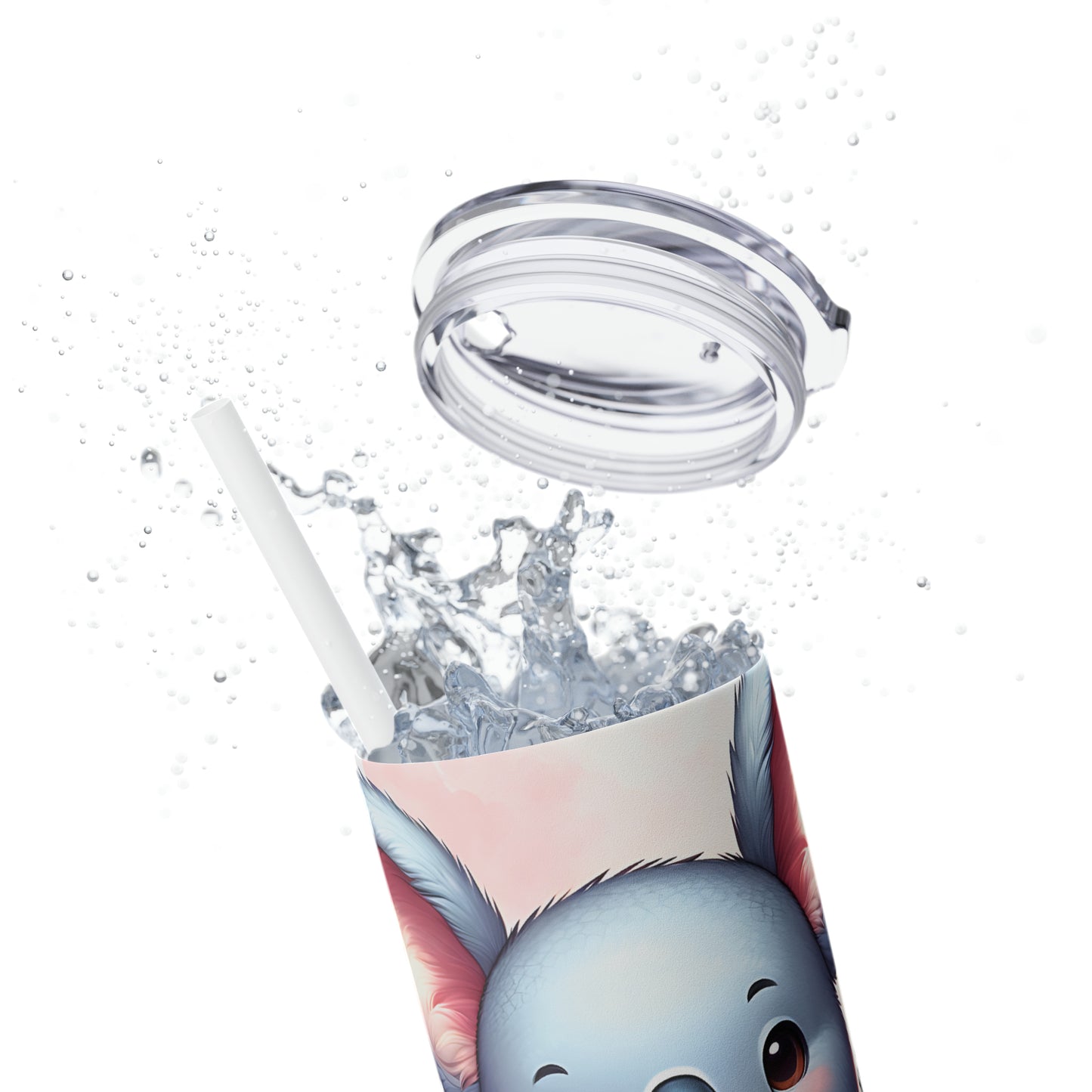 Skinny Tumbler with Straw, 20oz, Easter, Koala, awd-1304