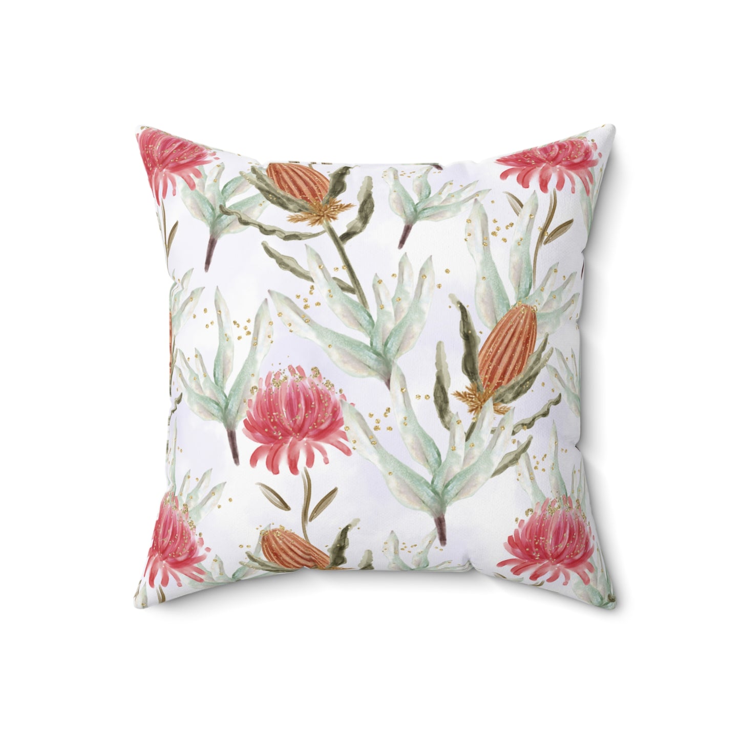 Polyester Square Pillow, Australian Flora