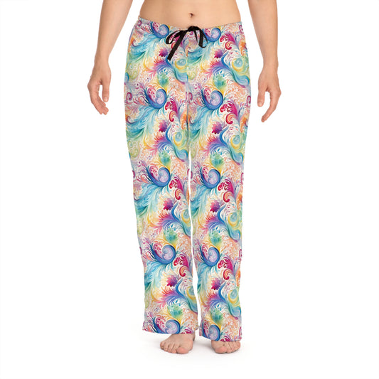 Women's Pyjama Pants, Rainbow Paisley, Sleepwear Bottoms